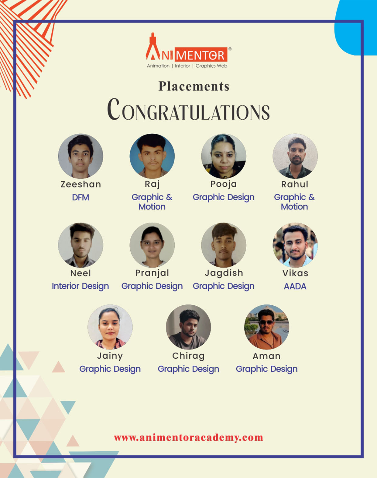 Animentor academy placements